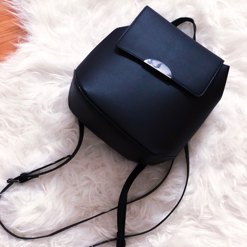 Small chic black backpack bag